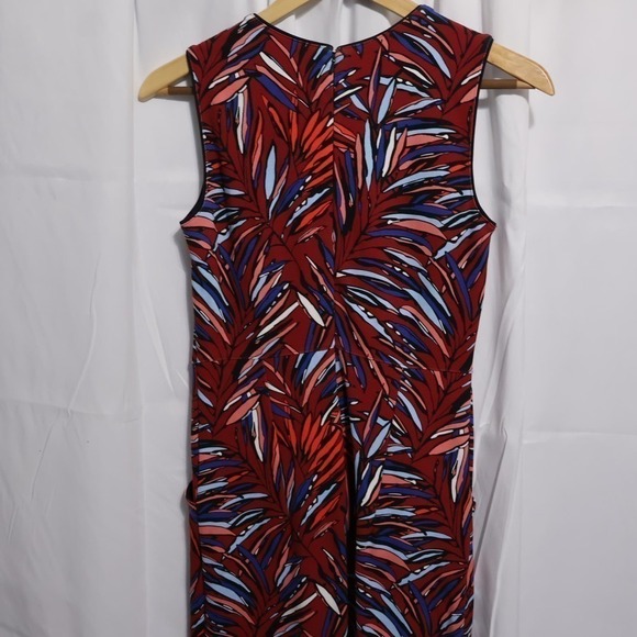 Lands End Sheath Dress Keyhole Bodice Womens Size 0 Back Zip Multicolor Heavywt - Picture 6 of 11